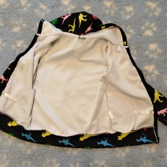 Kid's EUC JX Star moisture wicking zip front DINOSAUR jacket Sz 4-5 years - Picture 4 of 4